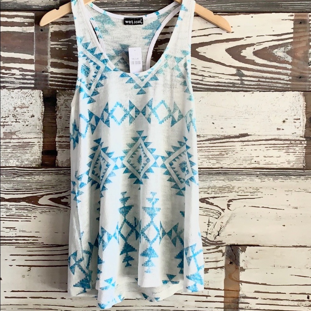 NWT Wet Seal tribal print racerback tank